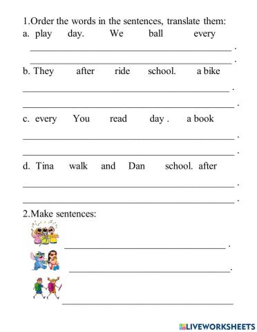 Present simple, I,You, they