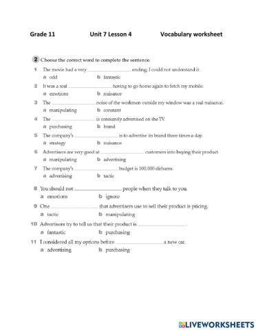 Advertising Vocabulary