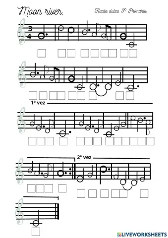 Moon River. Flauta dulce. (Adaptación)