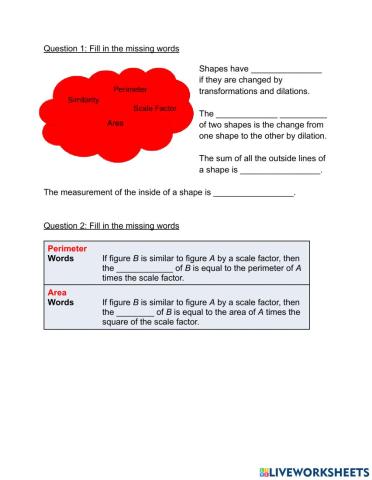 Vocabulary of Similar Shapes