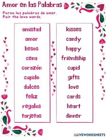 Vocabulario de Amor