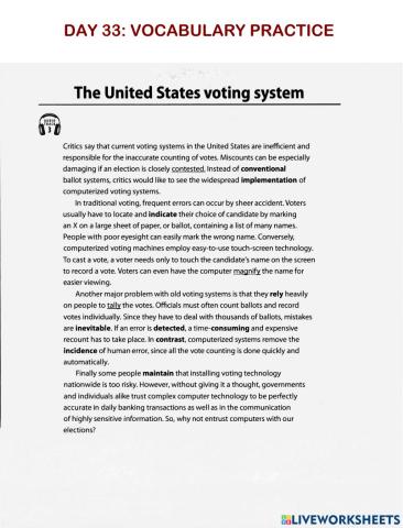 Day 33 Vocab practice