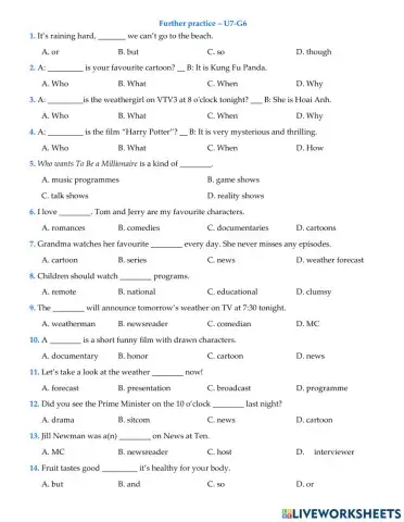 Question words- Conjunctions