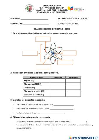 Examen - Segundo Quimestre - CCNN