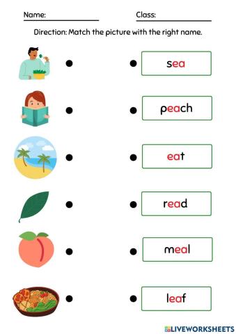Long Vowel E (ea) words