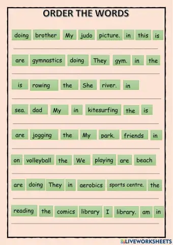 ORDER SENTENCES. Sports