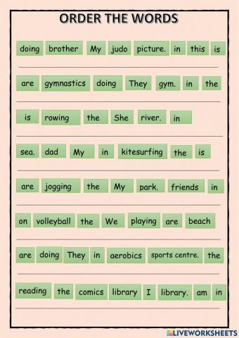 ORDER SENTENCES. Sports