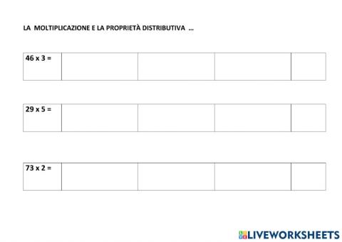 La moltiplicazione e la proprietà DISTRIBUTIVA
