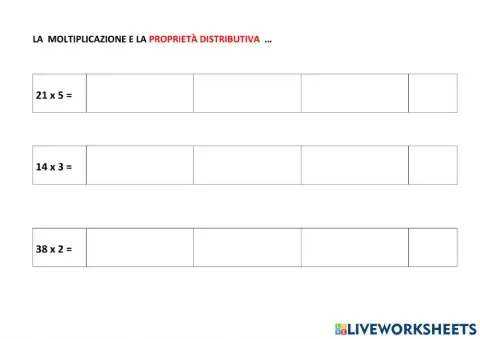 La moltiplicazione e la proprietà DISTRIBUTIVA