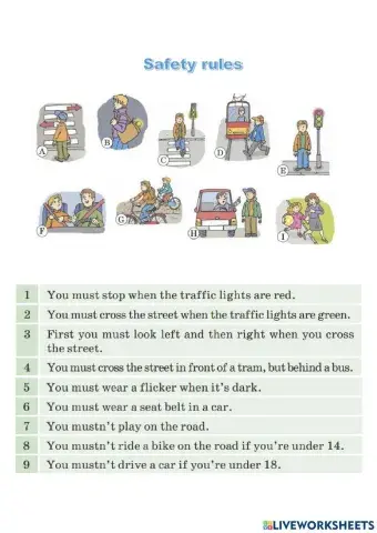 Safety rules (on the road)