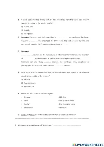 Early contemporary times