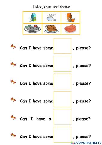 Listen, read and choose food 2