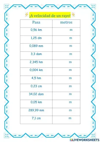 Cambio de unidades de longitud