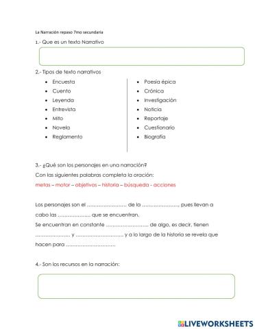 La narración y los tipos