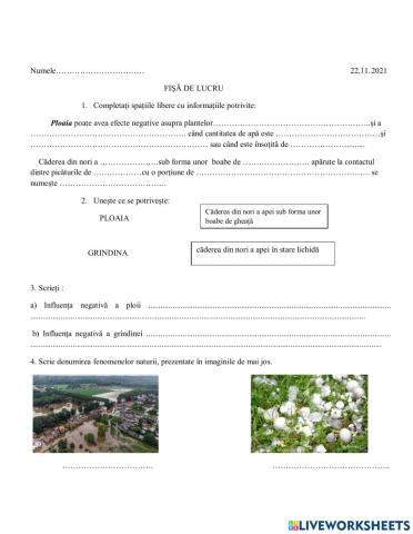 Influența negativă a ploii și a grindinei