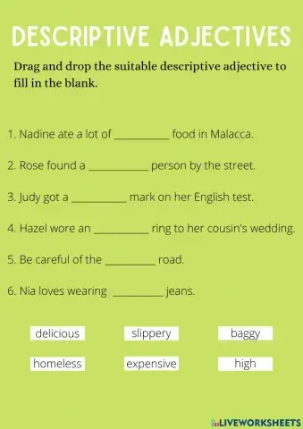 Descriptive adjectives