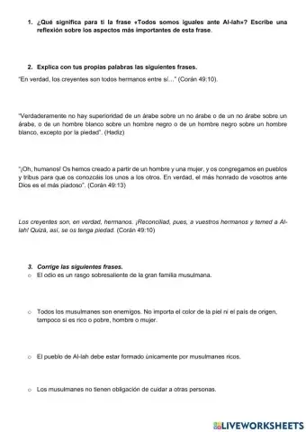 La igualdad en el islam