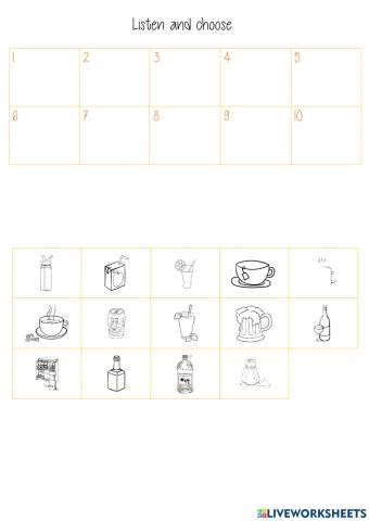 dictation listening drinks seassonings dresings