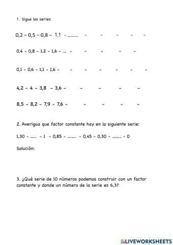 Series con decimales