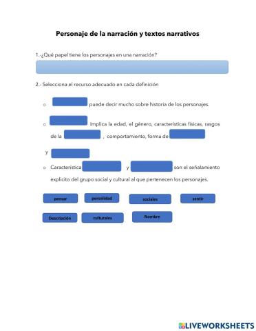 Personajes en la narración