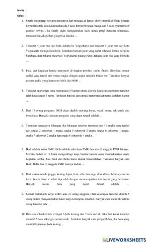 ulangan harian kaidah pencacahan