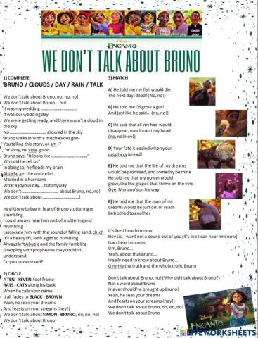 We dont talk about bruno song encanto