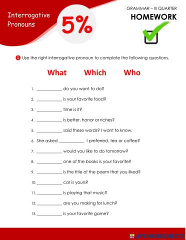 Interrogative pronouns