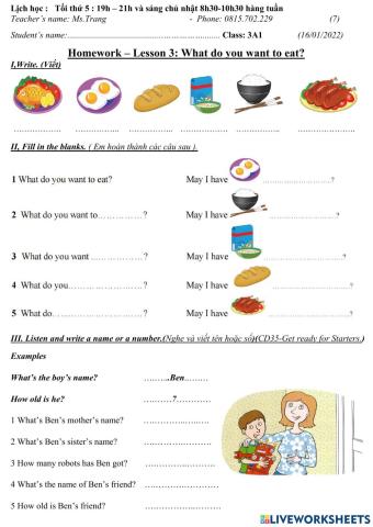 3A1-Lesson 3-May I have cereal?