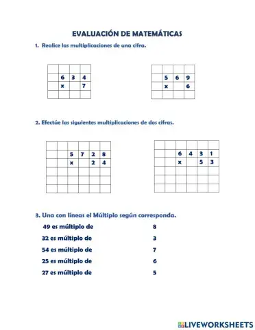 Evaluación de Matemáticas