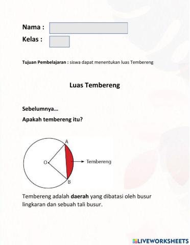 LKPD Menentukan luas Tembereng