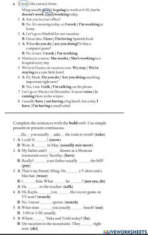 Present simple vs present continuous