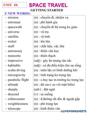 English 9- unit 10- getting started