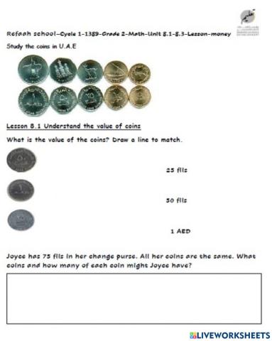 Identify U.A.E dirhams -coins