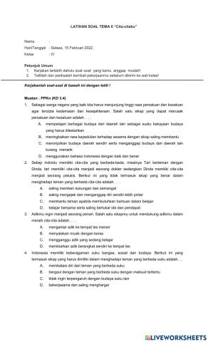 Penilian harian tema 6