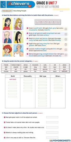 Grade 8 English UNIT 7 Describing People (Vocabulary)