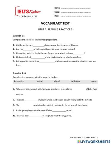 Vocab test 17