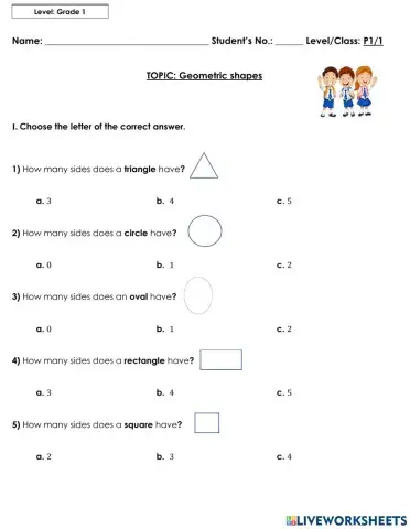 P1 Math Worksheet