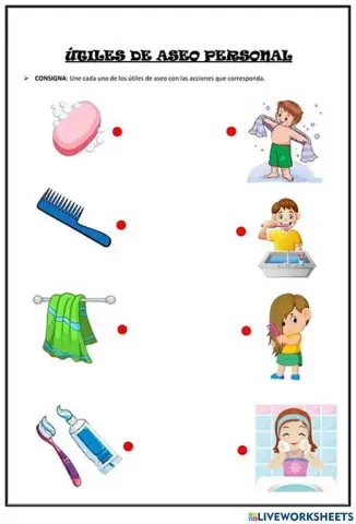 Relaciona útiles de aseo