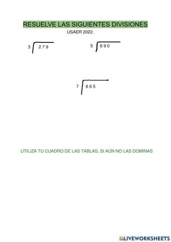 Divisiones sencillas