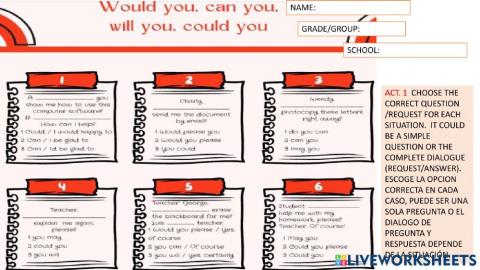 5th grade act. 1 modal verbs