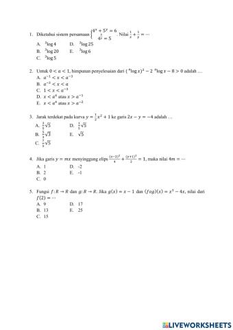 POST TEST intensif ptn ipa 5
