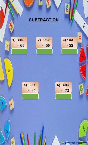 Subtraction without regrouping