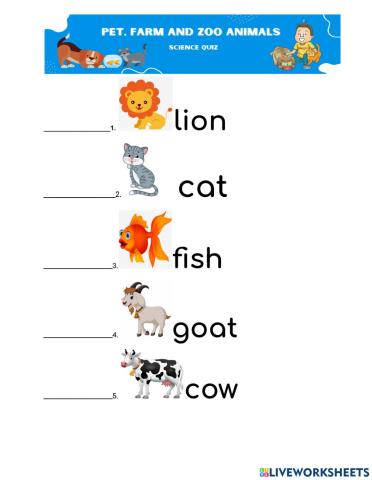 Pet,Farm and Zoo Animals Tame & Wild