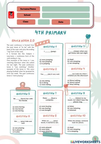 4º ud6 cuestionario 2 ingles