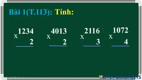 Nhân sô có bốn chữ số với số có một chữ số