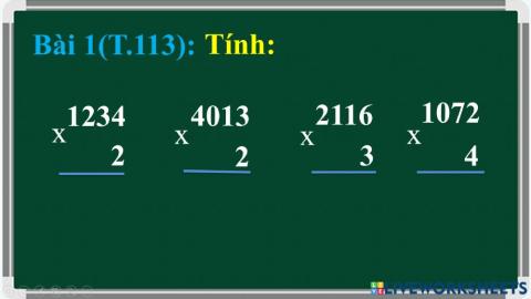 Nhân sô có bốn chữ số với số có một chữ số