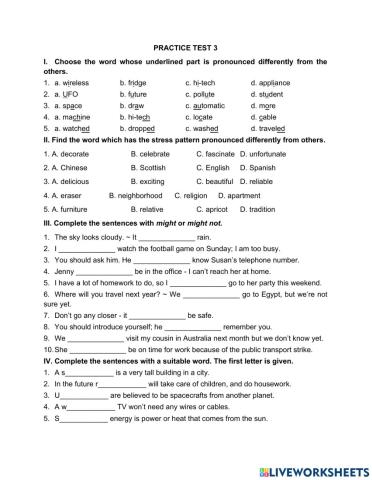 Practice Test Unit 10 3.2