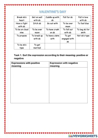 Valentine's Day expressions and idioms