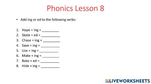 Phonics Review:Lessons 8-10