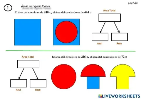 Áreas y porcentajes (1) b